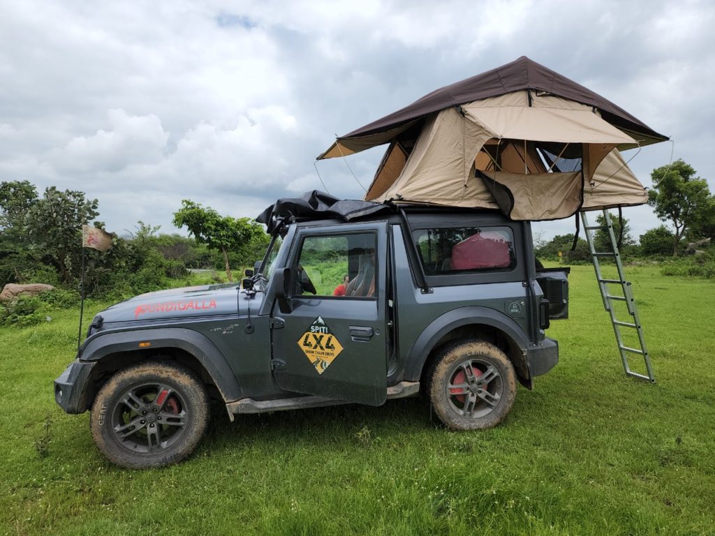 Roof top tent on Thar