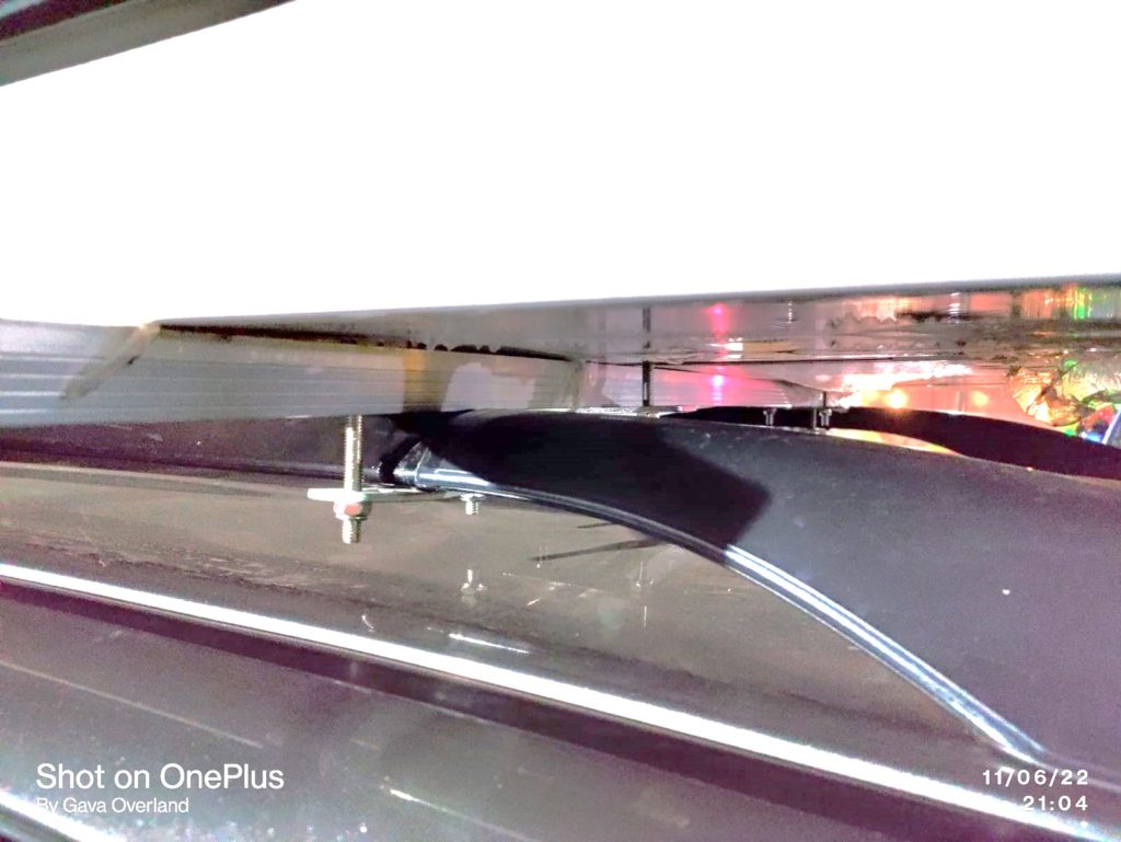Roof top tent on factory roof rails